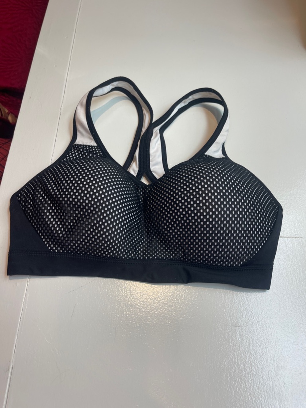 Champion Black Mesh Racerback Sports Brasmall built in pads